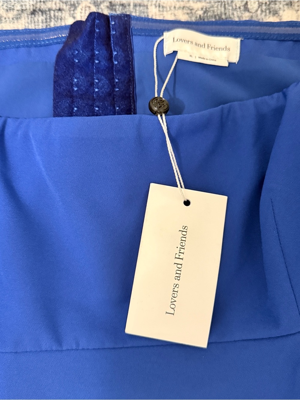 🦋 Lovers and Friends| Cobalt Blue Strapless Bandeau Maxi Dress NWT XL - Picture 5 of 10